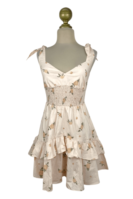 Vestido Backyard Roses Beige